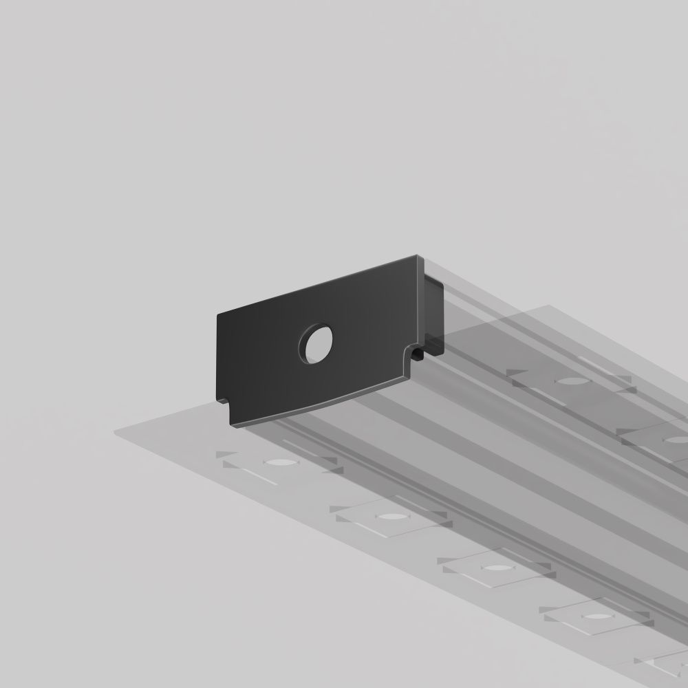 Комплект заглушек (для профиля 61×14) 2 шт., ALM-6114-B-EC 642013, 1*3*2 см, Maytoni Led Strip 642013, Черный