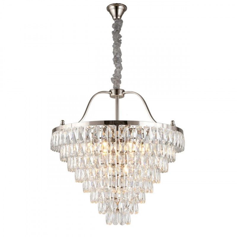 Каскадная люстра 70*95-180 см, 13*E14, 40W, Aployt Gerta APL.725.03.13, хром