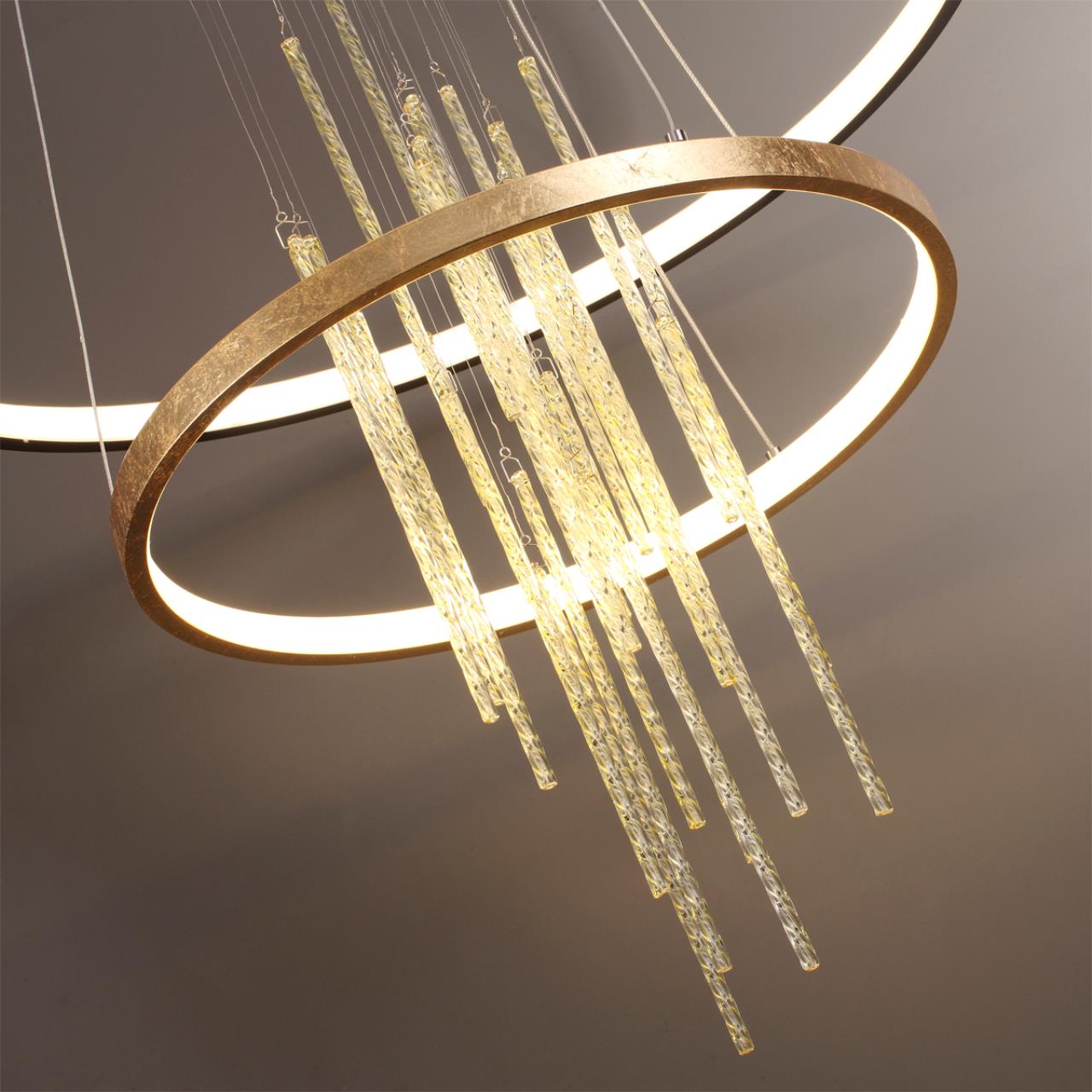 Светильник 60 см, 63W, 4000K Odeon Light Monica 3901/63L, золото-черный
