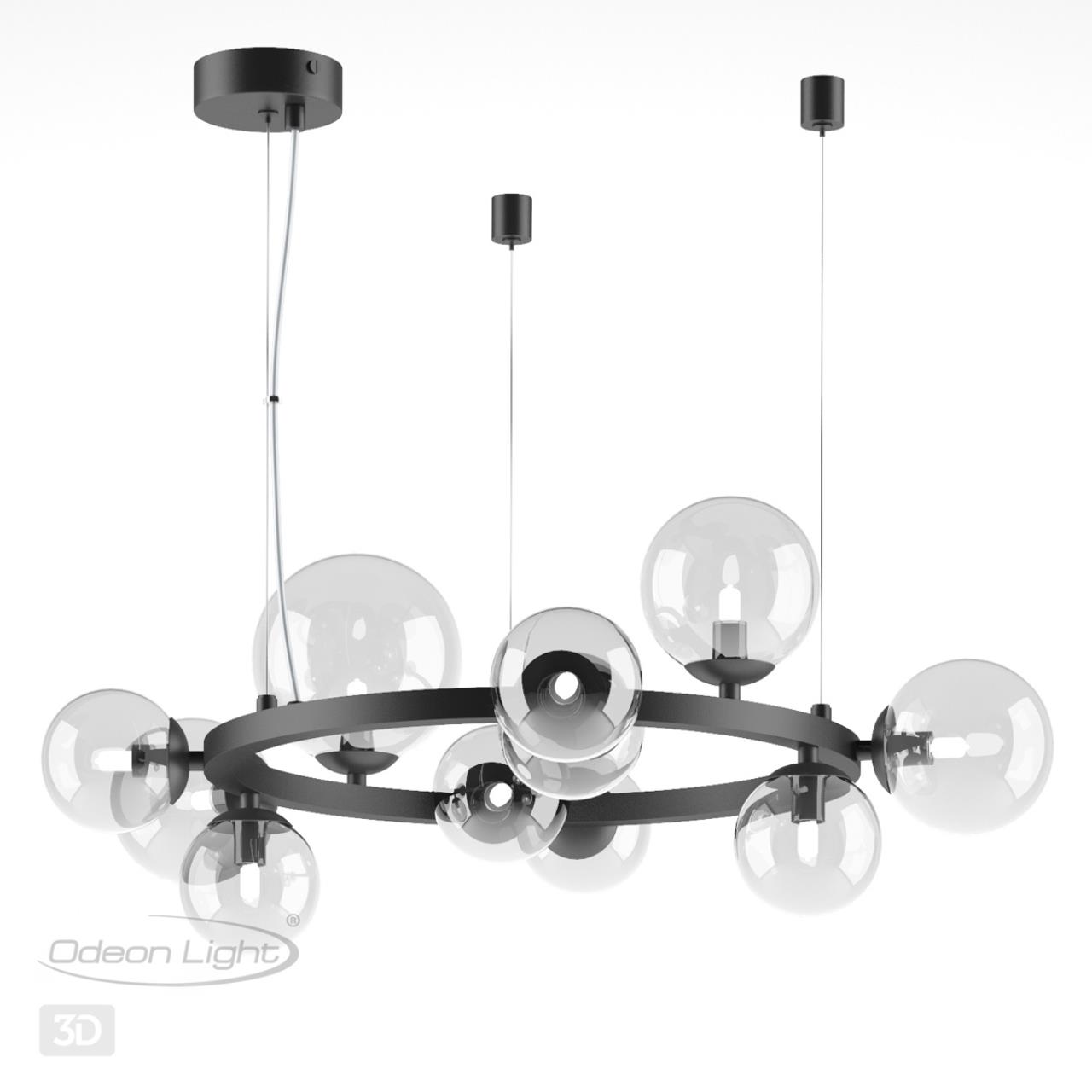 Подвесная люстра Odeon Light Tovi 4818/11, диаметр 64 см, черный