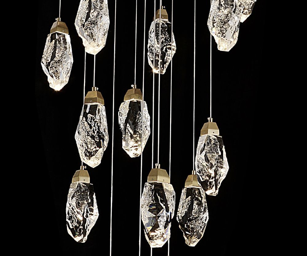 Люстра каскадная 60*500 см, LED 72W, 3000K Джина латунь Kink Light 07862-19A,36