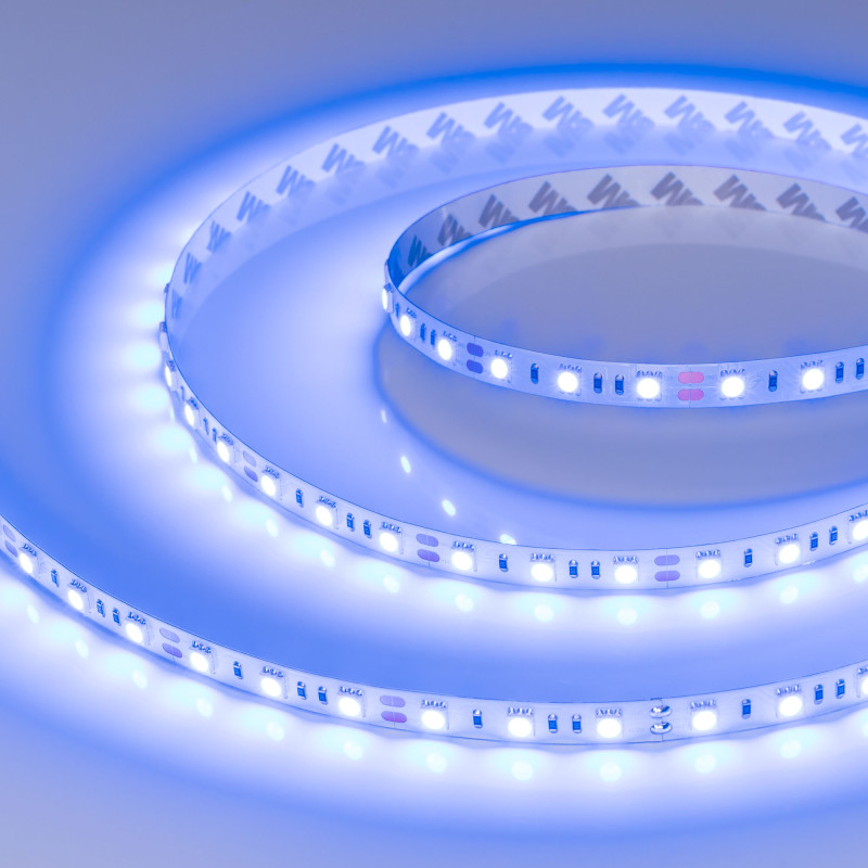 Лента RT-B60-10mm 12V Blue (14.4 W/m, IP20, 5060, 5m) (Arlight, Открытый) 012336(2). Цена указана за 5 метров. Продается кратно 5 метрам.