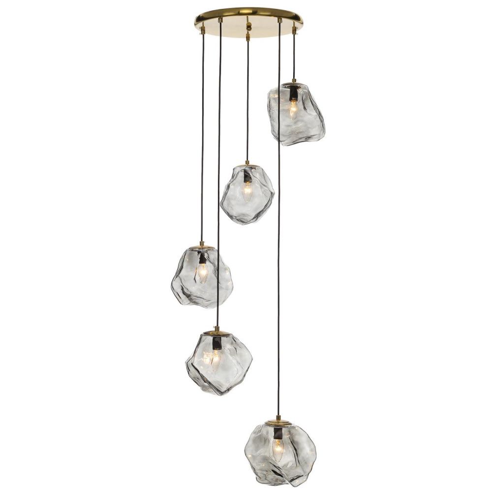 Подвесной светильник *58*90-195 см, 5*Е14*40W, Citilux Rocka CL247085, Бронза