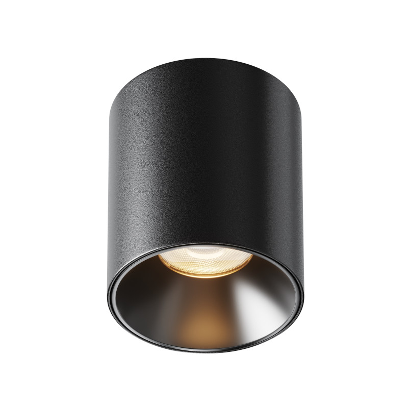 Накладной светильник 7,5*7,5*9 см,  LED, 12W, 3000К, Maytoni Technical Alfa LED C064CL-12W3K-RD-B черный