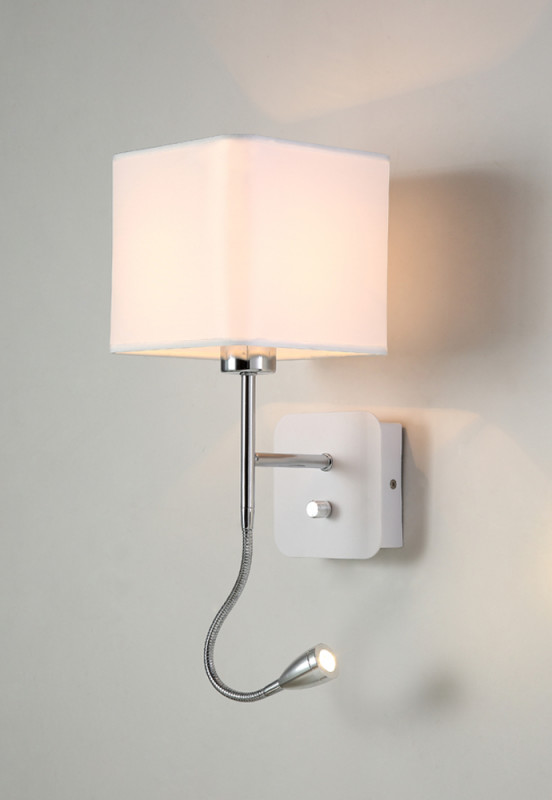 Бра 16*20 см, Crystal Lux PACO AP2 CHROME/WHITE Хром/белый