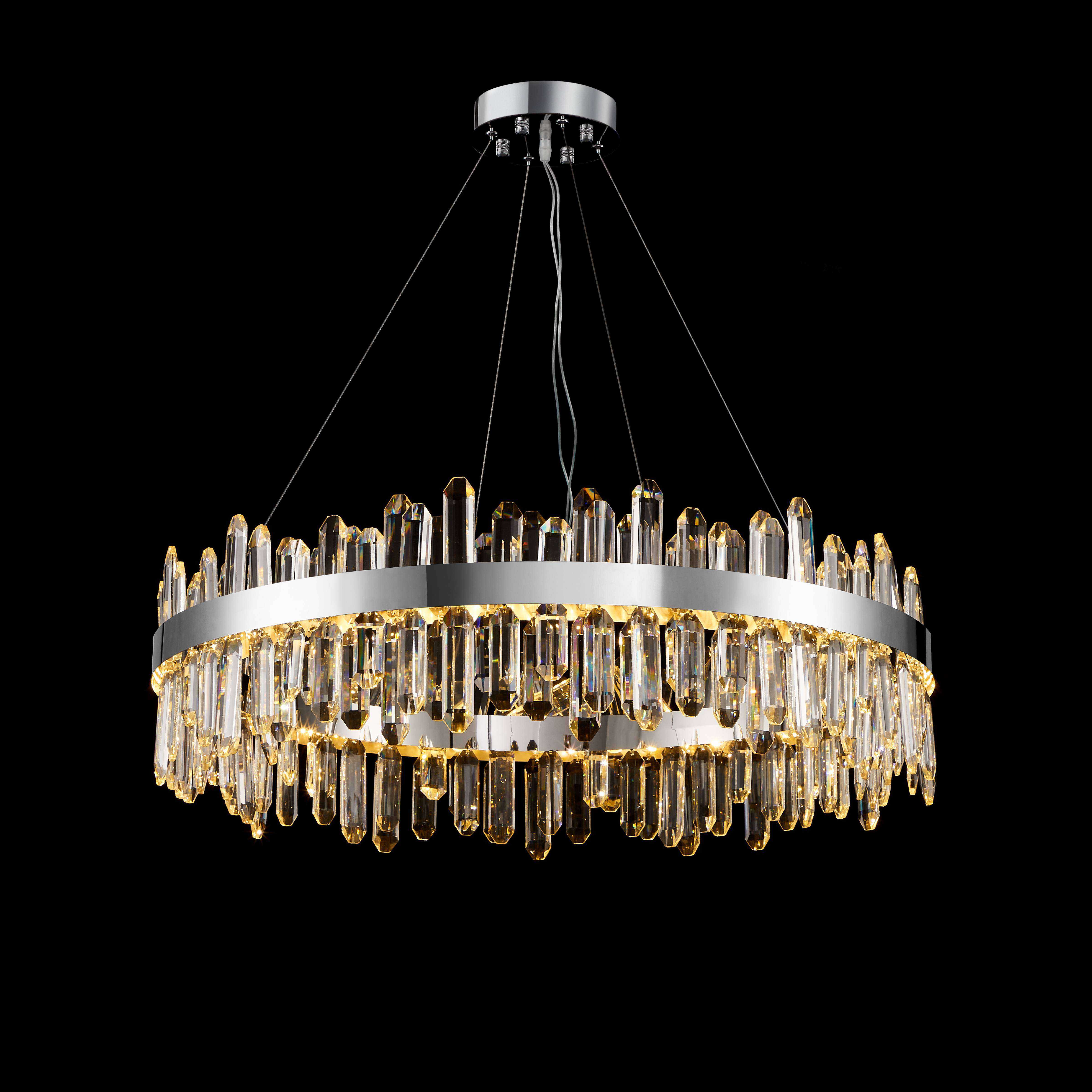 Люстра  800*240, LED, 156W 3000K-6500K NewRgy Cristallo Y92-ф800*H240 CHROME, Хром
