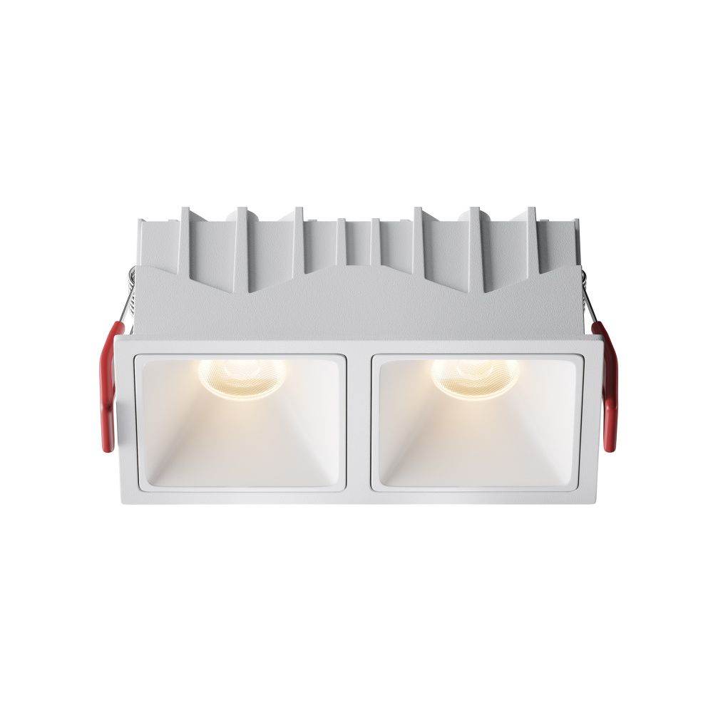 Встраиваемый светильник 12,6*6,5-5,2 см, LED*20W, 3000K, Maytoni Alfa LED 50° DL043-02-10W3K-SQ-W-1, Белый
