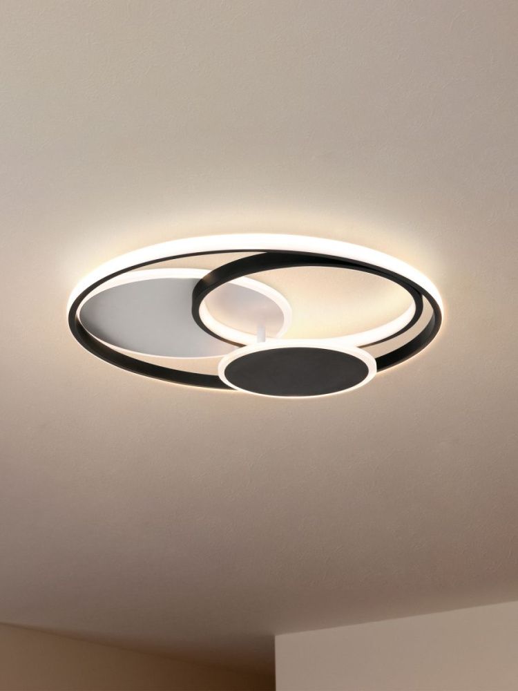 Потолочный светильник 50 см, 94W, Freya Cosmic Market FR10015CL-L94WB, белый-черный