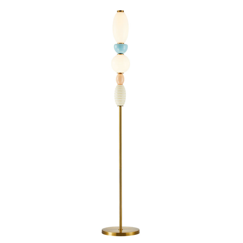 Торшер 30*164 см,  20W, 3000К, Divinare Ambra 5016/17 PN-20 латунный