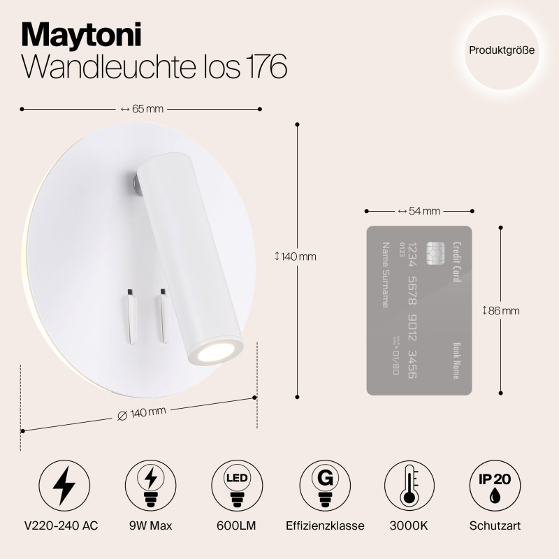 Спот Maytoni Ios C176-WL-01-6W-W, LED 9W, белый