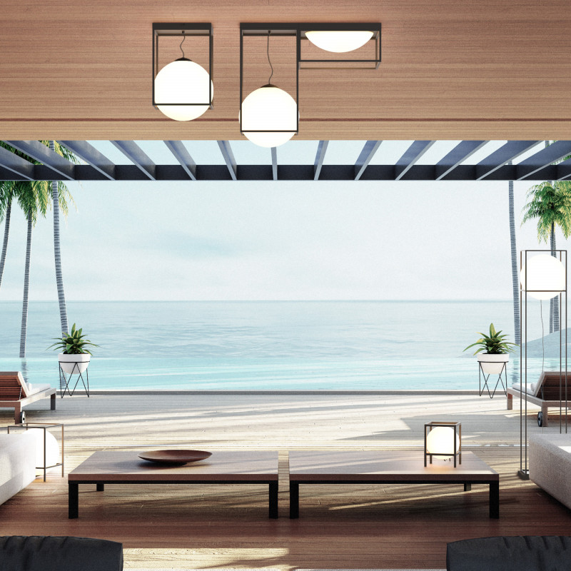 Светильник 28,5*28,5*40,5 см, E27 * 1 20W,  Mantra Desigual 7605, черный