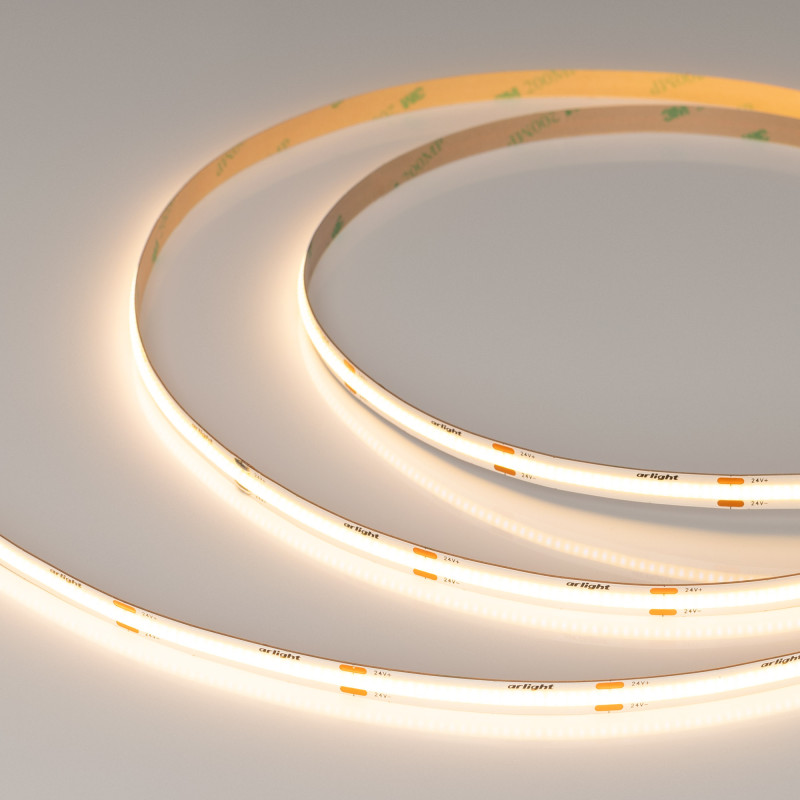 Лента COB-X480-8mm 24V Warm2700 (8 W/m, IP20, CSP, 5m), Arlight 039060. Цена указана за 5 метров. Продается кратно 5 метрам.