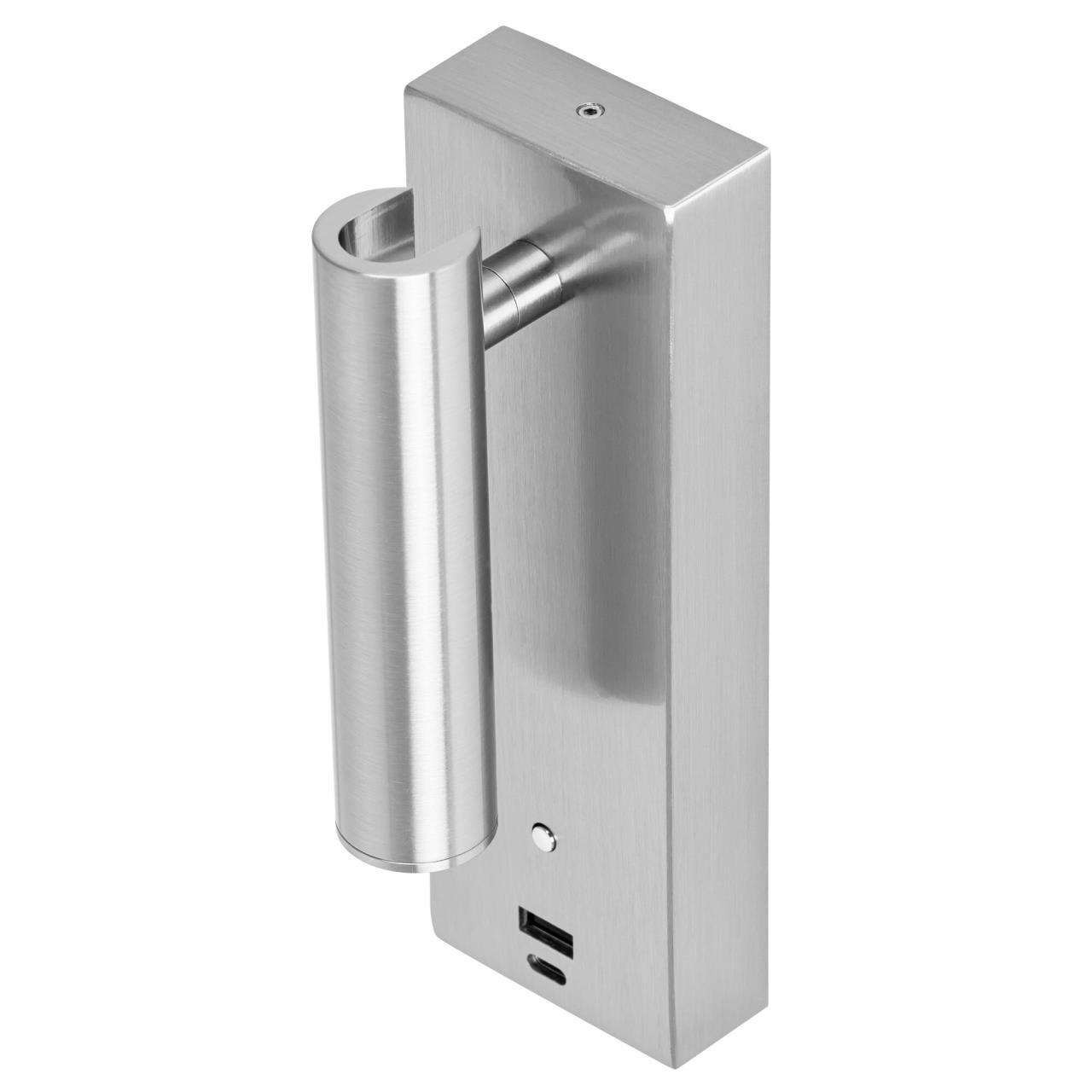 Светильник 18 см, 3W, 3000K, Citilux Декарт CL704432 LED USB, матовый хром