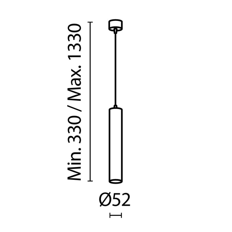 Подвесной светильник  5,2*30 см, LED 12W, 4000К, Черный Maytoni Focus LED P072PL-L12B4K-1