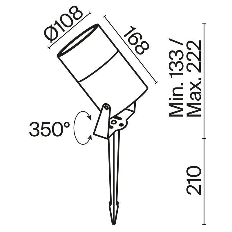 Ландшафтный светильник 16,8*10,8*13,3*22,2 см, LED*15W, 3000 К, Outdoor Bern O050FL-L15W3K Maytoni Outdoor, Белый