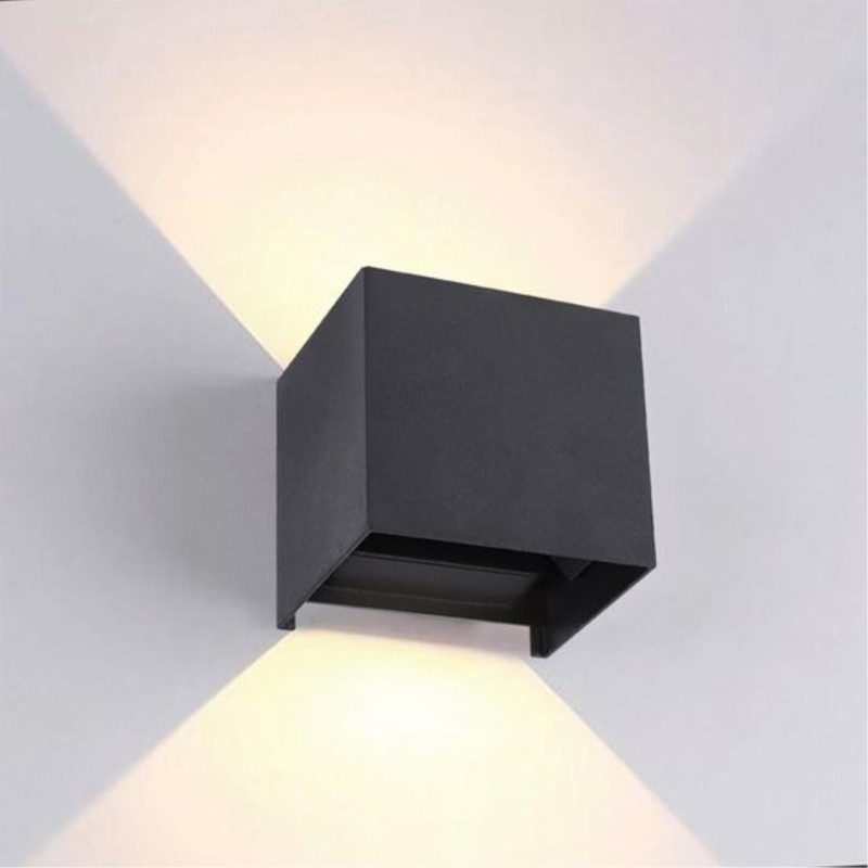 Настенный светильник 10*10*10 см, 2*LED*3W 4200K Arte Lamp Rullo A1714AL-2BK черный
