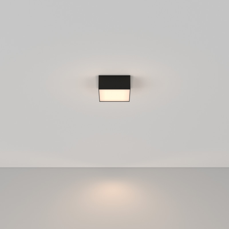 Накладной светильник 12*12*6 см, LED, 12W, 3000К, Maytoni Technical Zon C032CL-12W3K-SQ-B черный