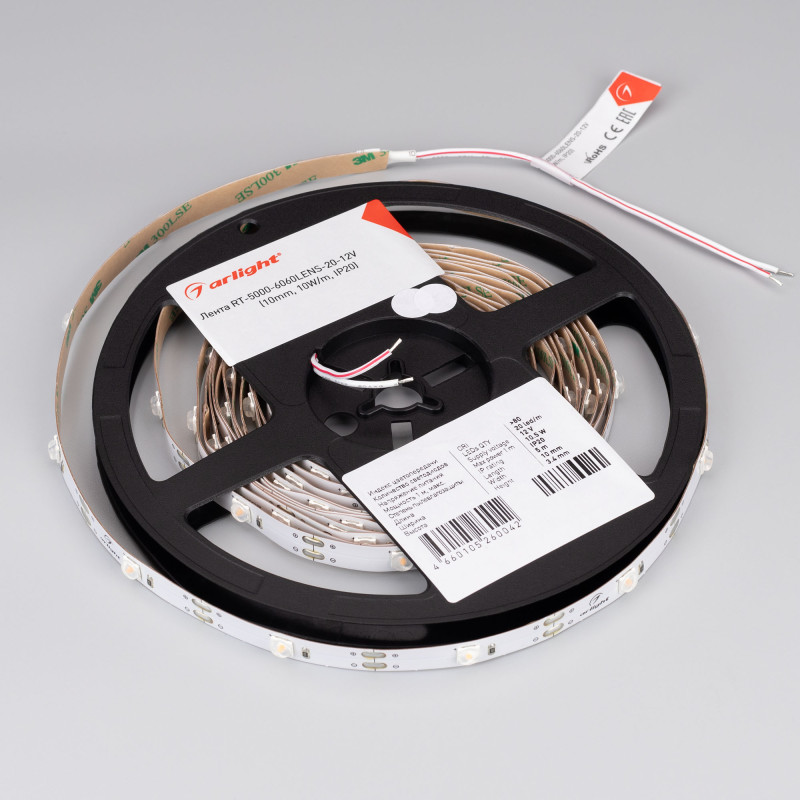 Лента RT-5000-6060LENS-20-12V Day4000 (10mm, 10W/m, IP20) (Arlight, Открытый) 030893. Цена указана за 5 метров. Продается кратно 5 метрам.