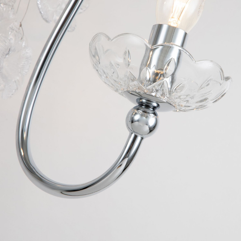 Бра Favourite Bellis 2870-2W, D360*W205*H410, хром, блюдца из прозрачного стекла, декоративные элементы из прозрачного стекла