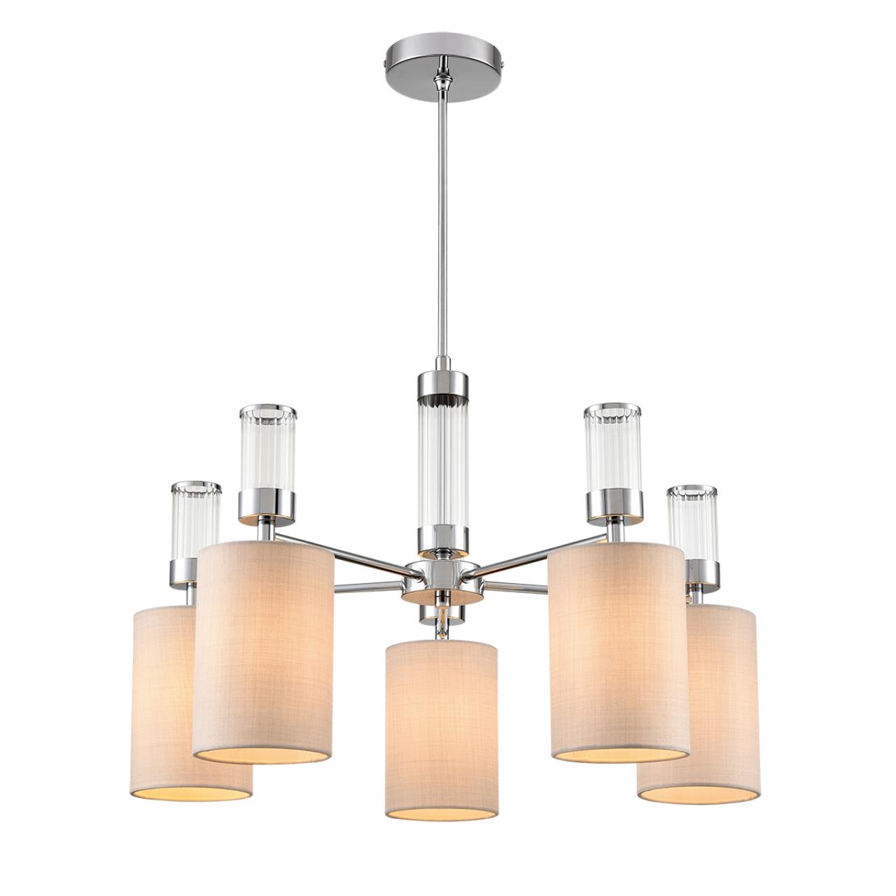 Люстра подвесная 65*75 см, 5*E14 Lumion ARNIKA 6585/5 хром, бежевый
