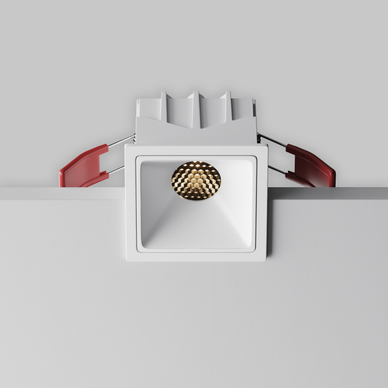 Встраиваемый светильник 6,5*6,5*5,2 см,  LED, 10W, 3000К, Maytoni Technical Alfa LED DL043-01-10W3K-SQ-W-1 белый