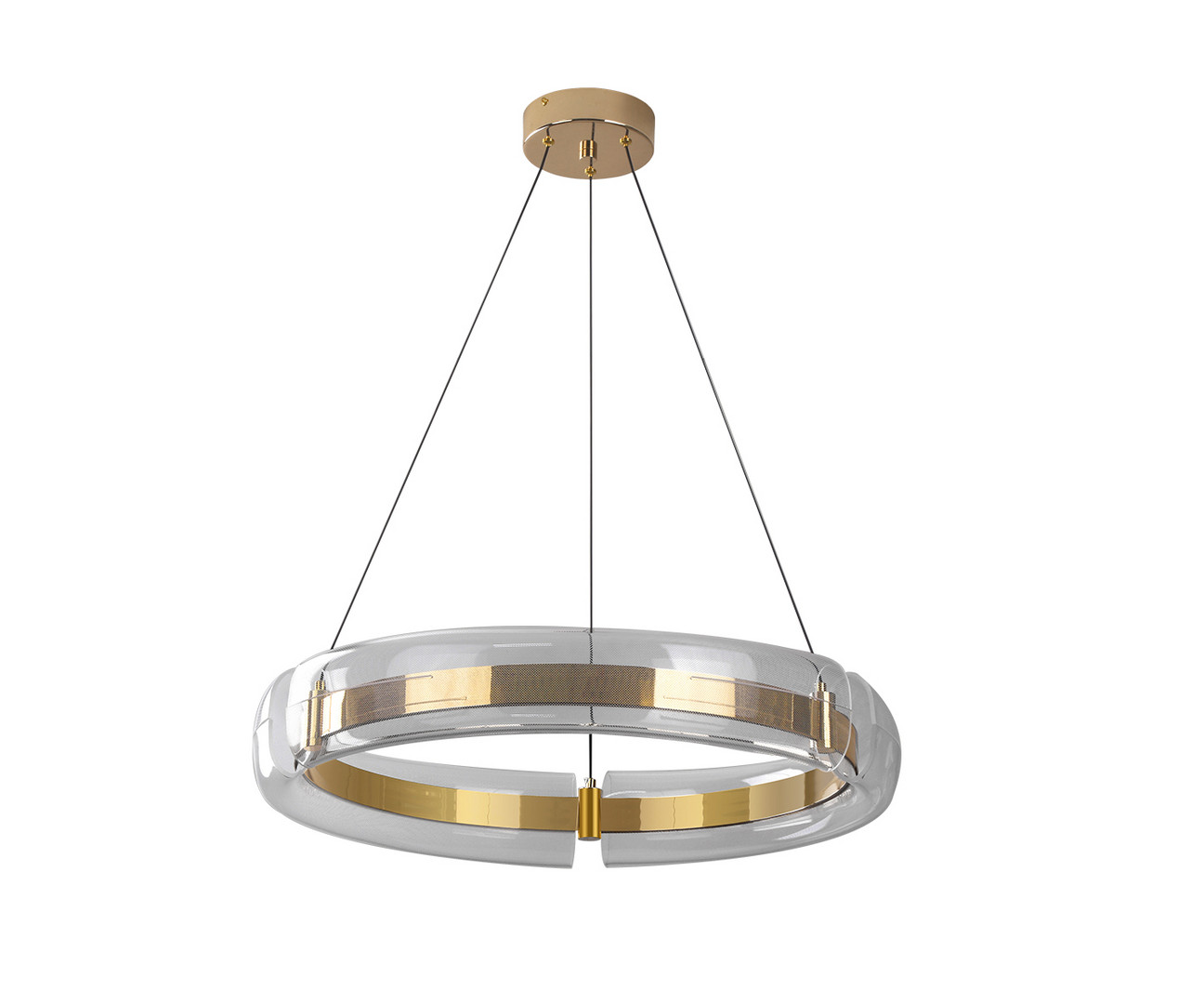 Светильник 70 см, 160W, 3000-6000K, Kink Light Риколь 08001-70,33, золото