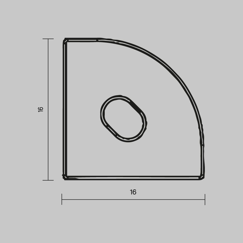 Комплект заглушек (для профиля 16×16) 2 шт., ALM-1616R-B-EC 642029, 1*2*2 см, Maytoni Led Strip 642029, Черный