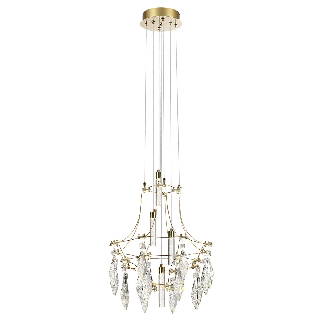 Подвесной светильник 41 см, LED*35W, 4000К, 3150lm Odeon Light Flamenco 7000/35L, золото