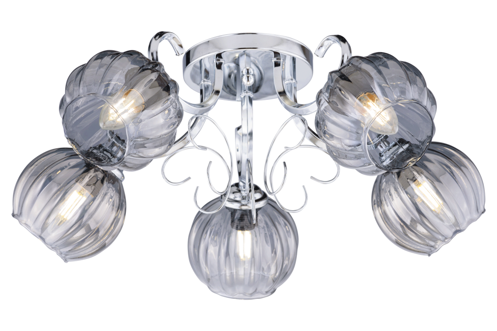 Люстра Ø550 x H200, мм, 5*40W (200W), CHROME (Хром) Rilon 06663/5 CHROME