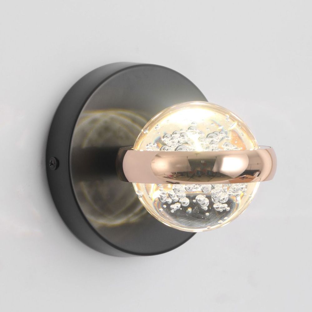 Бра 12 см, 3W, 4000K, Lussole LSP-7511, черный-золото