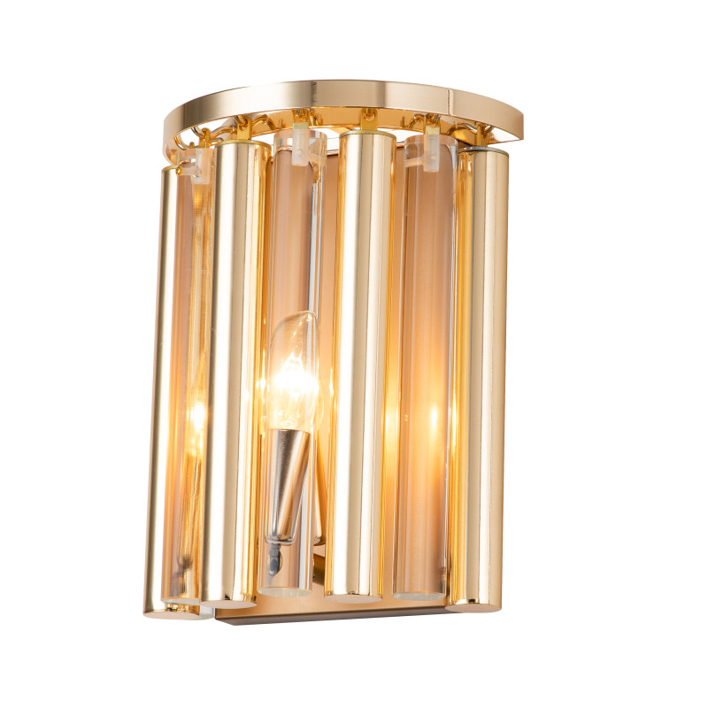 Бра Favourite Atlant 2975-1W, D115*W200*H320, золота, трубочки из прозрачного стекла и металла