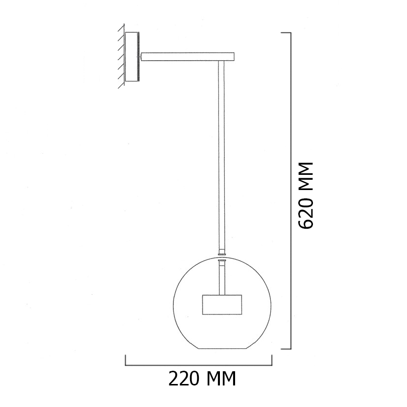 Бра BUBBLE B WALL Black 22*20*62 см, 1*LED*5W, 3000K, ImperiumLoft BUBBLE-B-WALL01, Чёрный