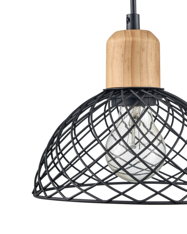 Подвесной светильник  20*170 см, 1*E27 черный, бежевый Vele Luce Folk VL6502P01