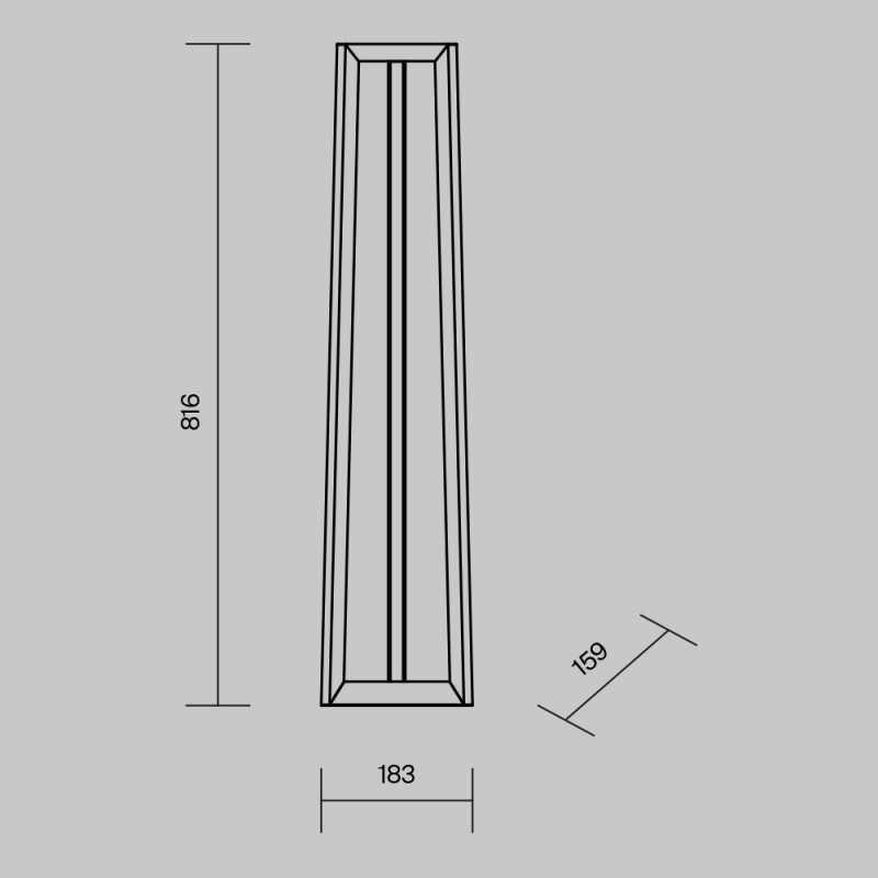 Ландшафтный светильник 15,9*18,3*81,6 см, LED 12W 3000K Maytoni Outdoor Luft O466FL-L12B3K1 черный