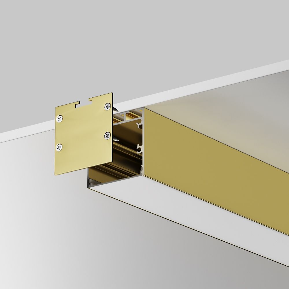 Комплект заглушек (для профиля 35×35) 2 шт., ALM-3535BT-BR-EC 642039, *4*4 см, Maytoni Led Strip 642039, Латунь