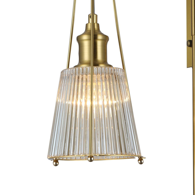 Бра Favourite Copita 2777-1W, D275*W130*H590, Каркас медного цвета, плафон из прозрачного рифленого стекла