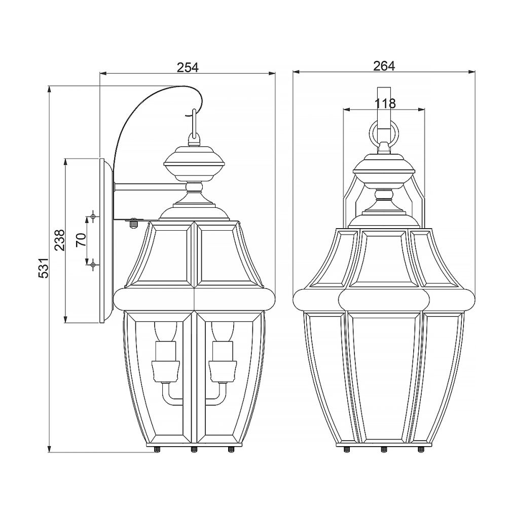 Настенный фонарь Quoizel, Арт. QZ-NEWBURY2-L-PB