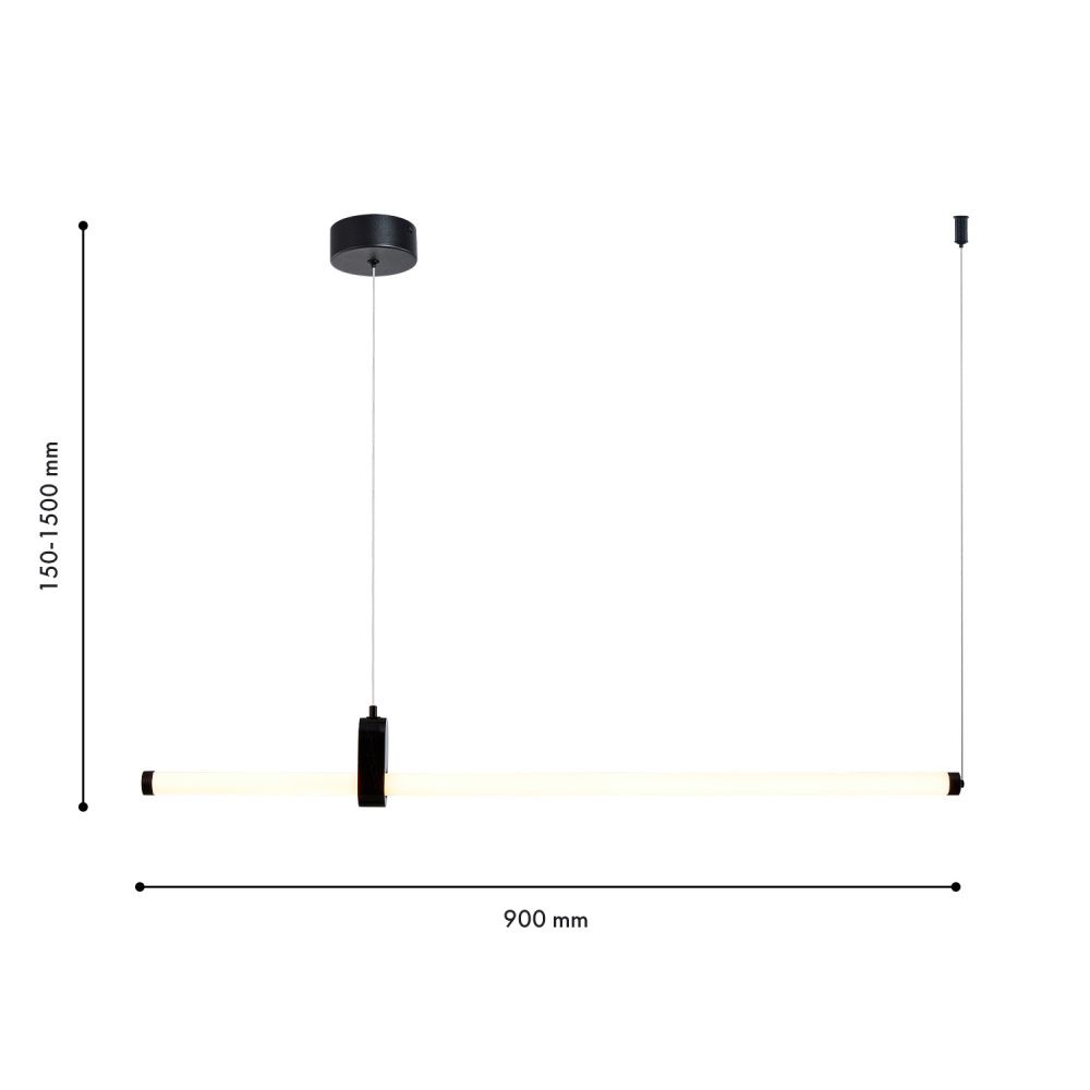 Подвес 90*2,5*15-150 см, 1*LED*20W, 3000K, Favourite Lingering 4860-1P, черный