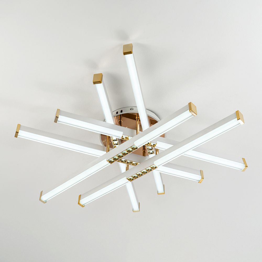 Светильник 70*70*15 см, LED*80W, 3000-6000K, Modelux  MDL.9374.600CL WH, Белый, Золото