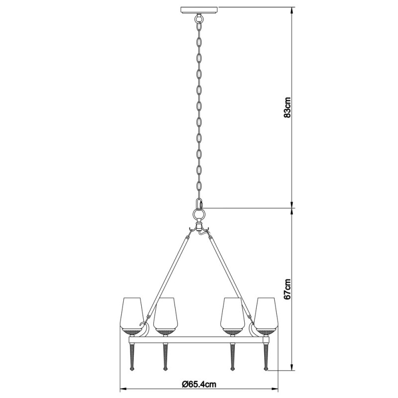 Подвесной светильник Arte LAmp A1722SP-6BA черный, диаметр 66 см