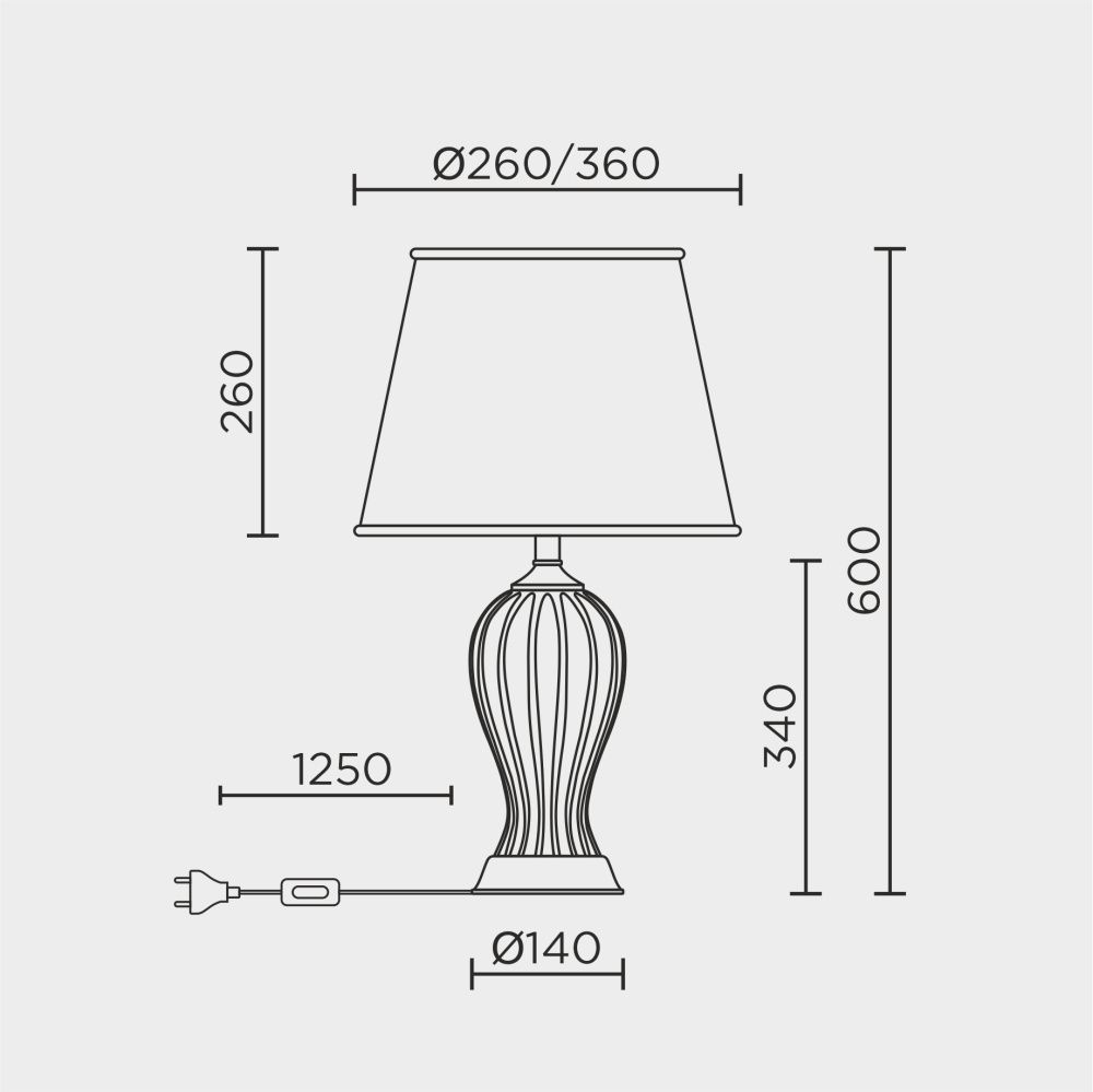 Настольный светильник 60*36* см, 1x60ВтW, , Белый MODELUX ML.6055.01TL WH