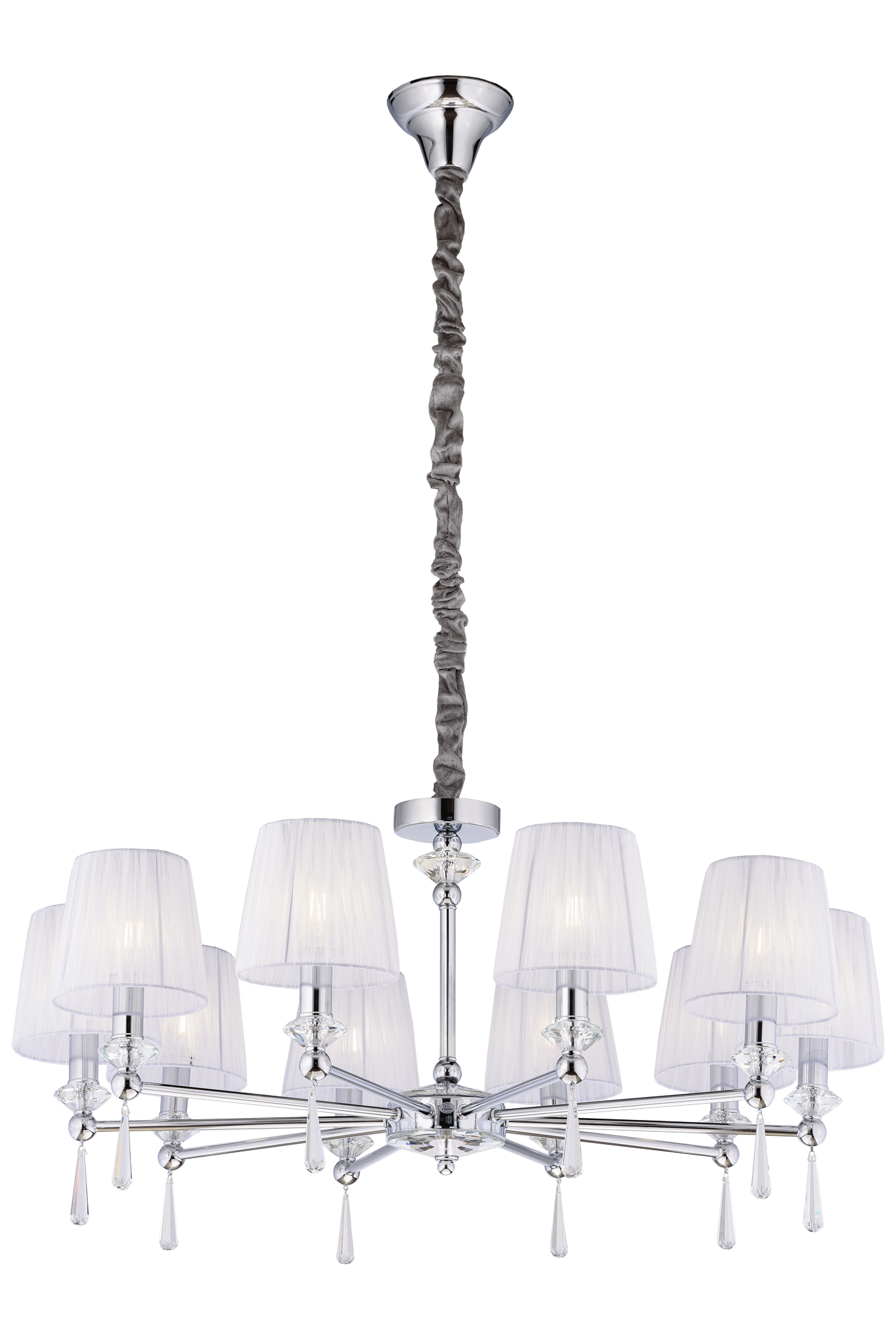 Люстра  890*420-1600, 10*E14, 40W NewRgy Модерн 8902/10CR CHROME, Хром