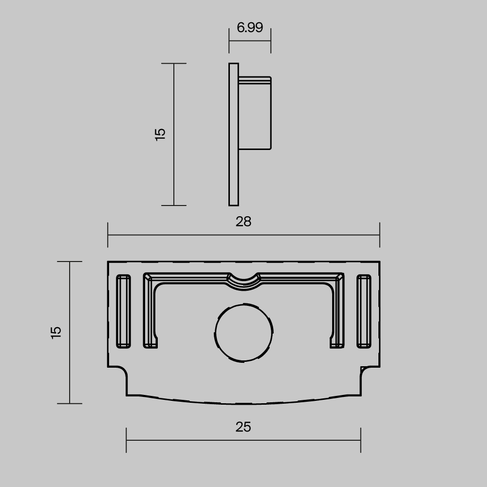 Комплект заглушек (для профиля 61×14) 2 шт., ALM-6114-B-EC 642013, 1*3*2 см, Maytoni Led Strip 642013, Черный
