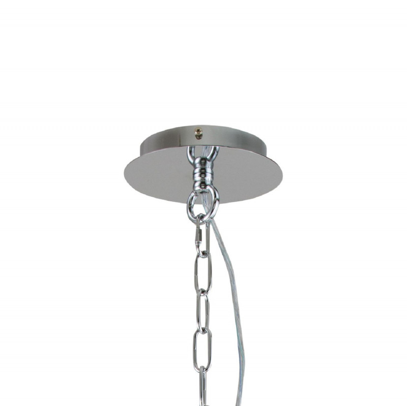 Подвесная люстра Favourite Ventus 2869-7P, D820*H460/1460, хром, плафоны из органзы белого цвета, декоративные элементы из стекла и хрусталя
