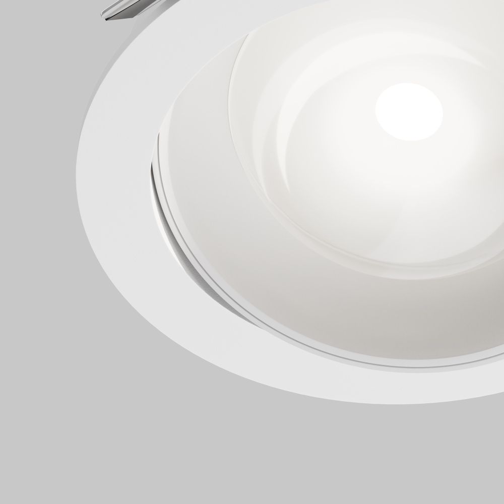 Встраиваемый светильник 4,5 см, LED*12W, 4000K, Maytoni Lens 70° DL105-12W4K-W, Белый