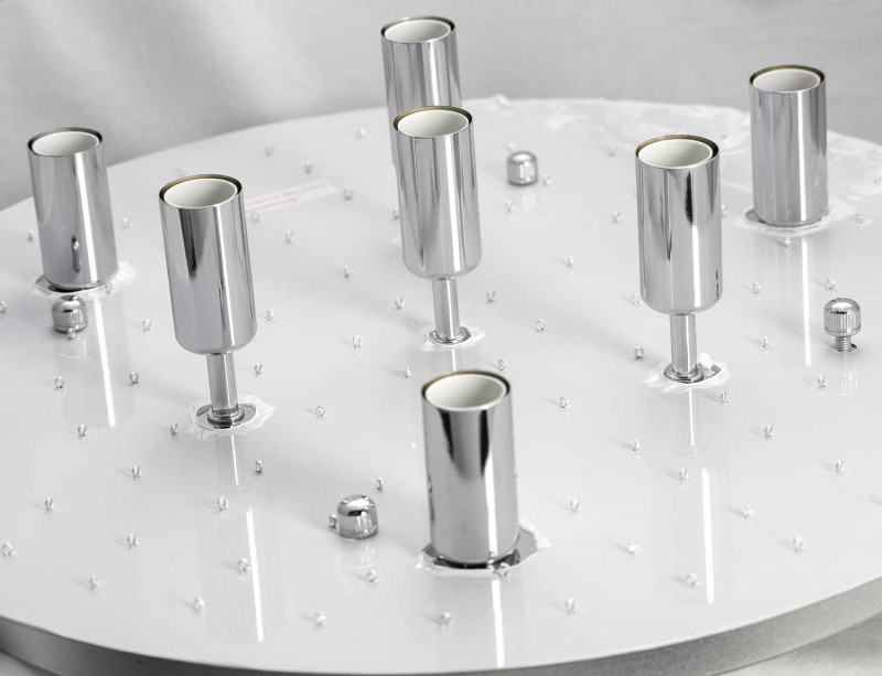 Люстра Lussole Como LSA-5603-07, хром, белый матовый, диаметр 45 см
