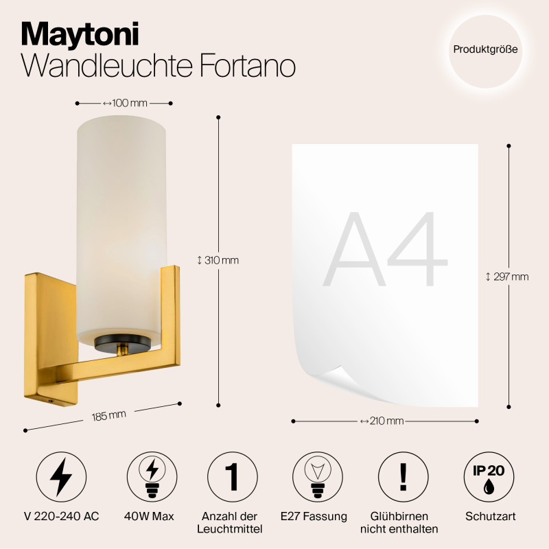 Настенное бра Maytoni Fortano MOD089WL-01BS, латунь