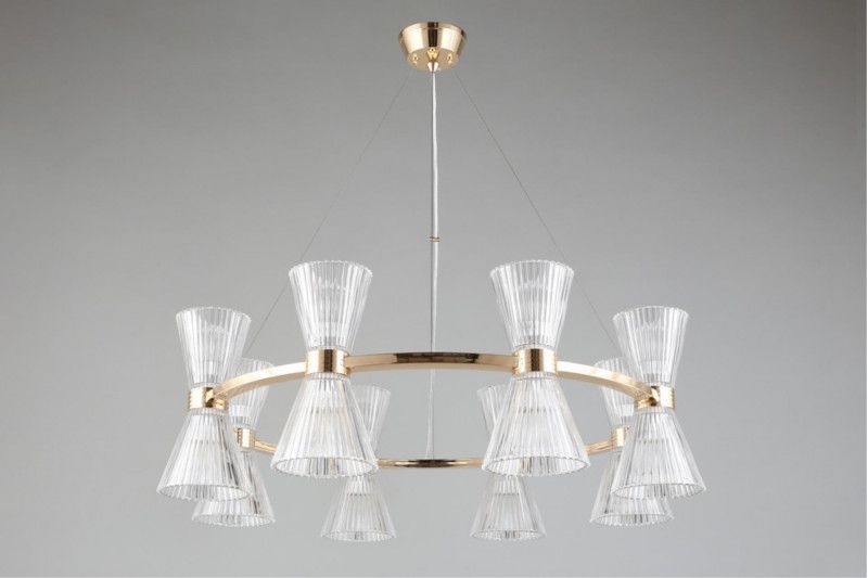 Подвесная люстра 85*70-170 см, 16*E14, 40W, Aployt Elinor APL.801.03.16, золотой