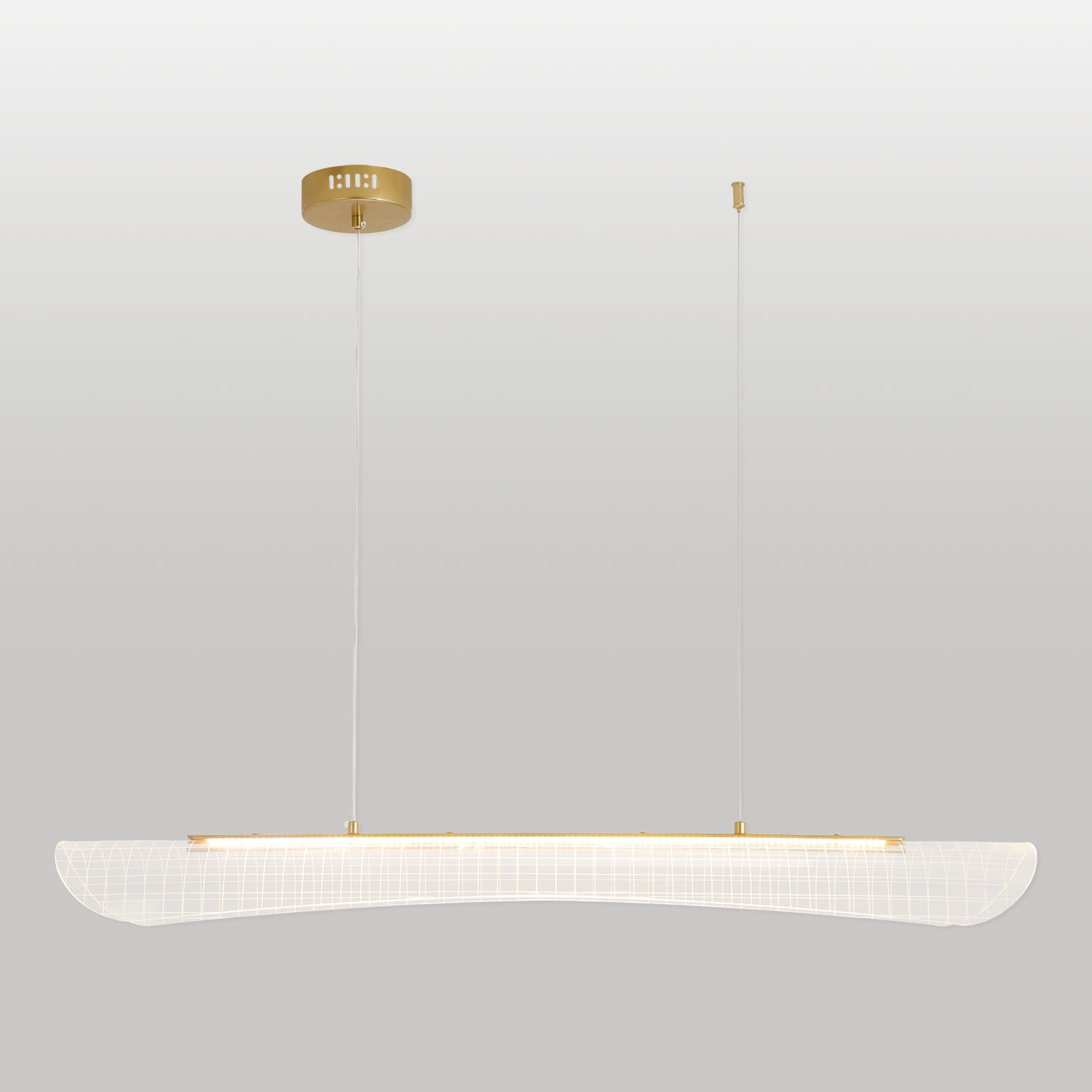 Линейно-подвесной светильник 102*35-150 см, 1*LED, 18W, 4000K, Lussole Calvert LSP-7368, матовое золото