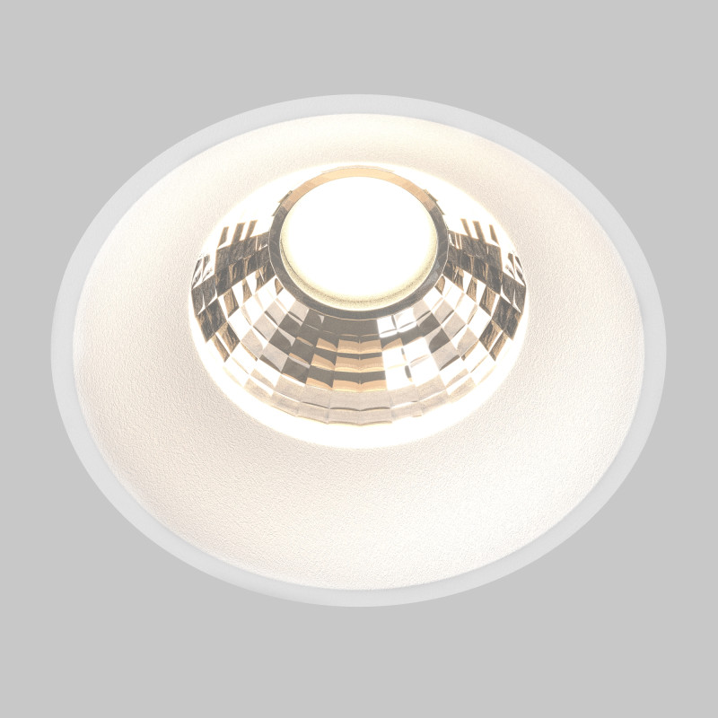 Встраиваемый светильник 7,4*7,4*6 см, LED, 12W, 3000К, Maytoni Technical ROUND DL058-12W3K-TRS-W белый